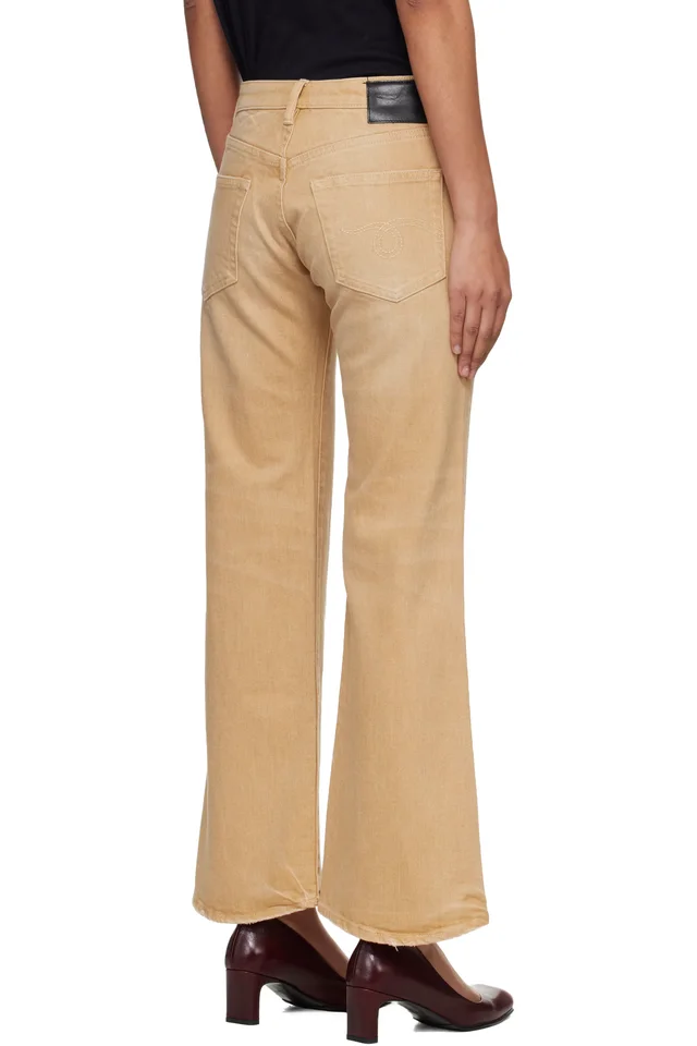 R13 Khaki Joan Cropped Flare Jeans, photo 3 of 4 from SSENSE