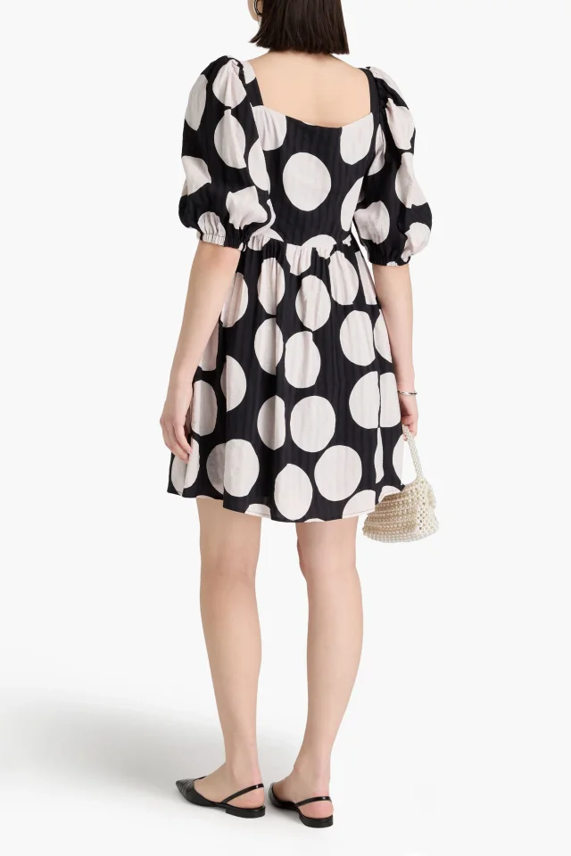 Stine Goya Ana Polka-Dot Linen-Blend Seersucker Mini Dress, photo 3 of 4 from THE OUTNET