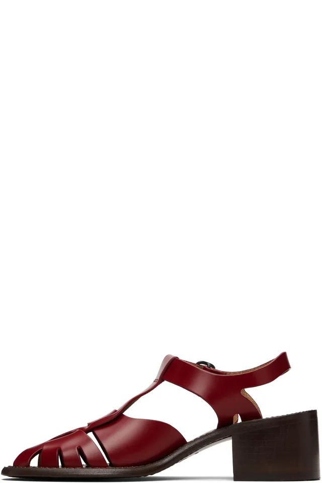 HEREU Red Pesca Heeled Sandals, photo 3 of 5 from SSENSE