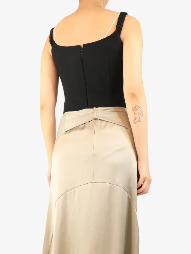 Khaite Black Audra cropped tank top - size UK 10 in Black Wool from Sign of the Times, photo 2 of 3