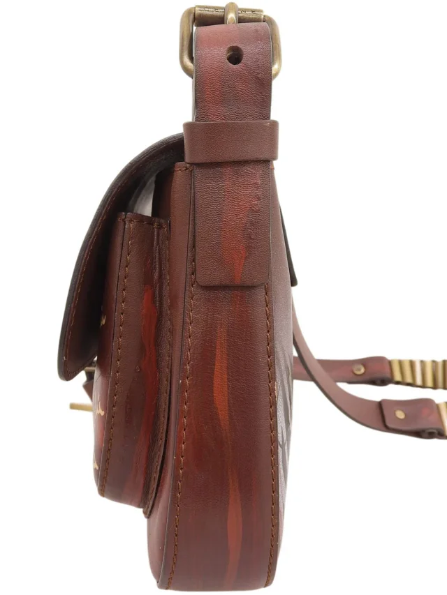 Celine Hand-painted shoulder bag Brown/Multicolor from VINTAGE QOO TOKYO, photo 4 of 10