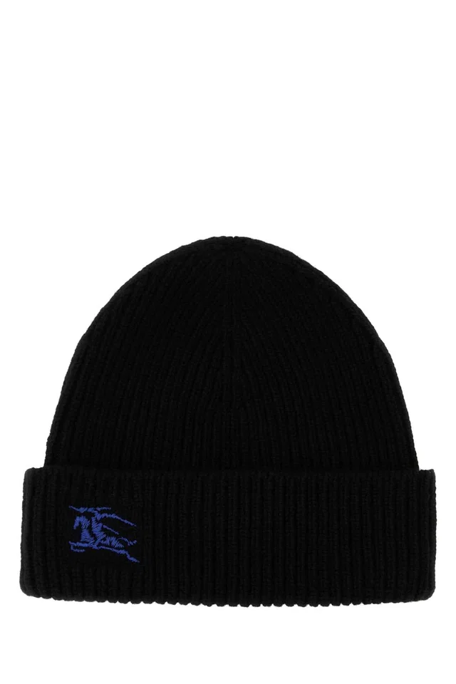 Burberry Cuffia Cashmere Beanie — Black Exterior: Beanies in Black Cashmere from HEWI