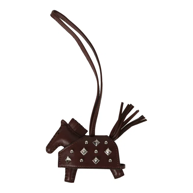Hermès Rodeo Rock Bag Charm PM Terre Milo Lambskin Palladium Hardware in Lambskin from Madison Avenue Couture