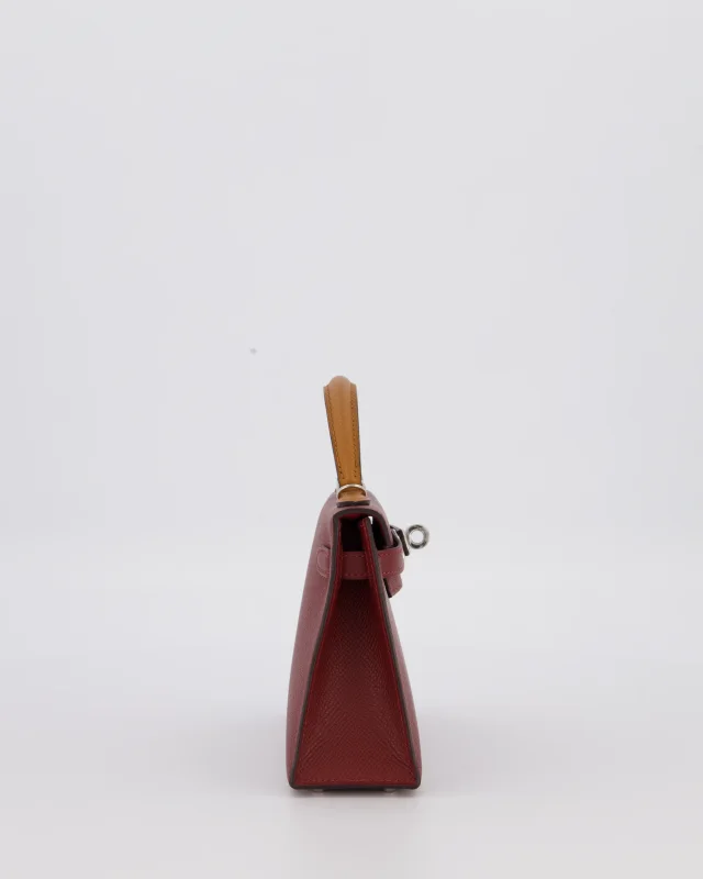 Hermès Mini Kelly II Tricolour 20 Bag in Burgundy Epsom leather from Sellier, photo 7 of 23