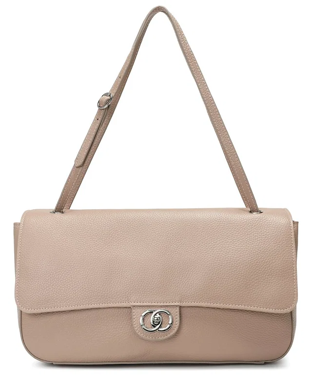 Tiffany & Fred Paris Premium Pebbled Leather Turnlock Shoulder Bag, image 1 of 1 from Rue La La