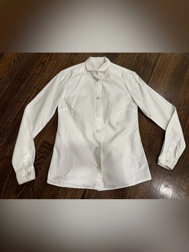 Bottega Veneta Womens White Stretch Cotton Button Up Front Blouse It 36 in white from Poshmark