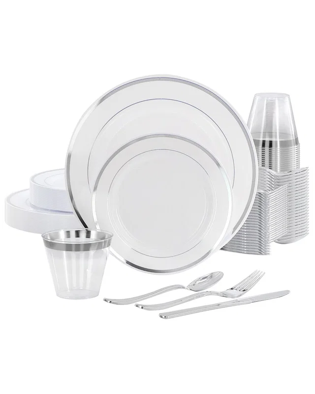 Elama 150pc Disposable Plastic Dinnerware Party Set, image 1 of 1 from Rue La La