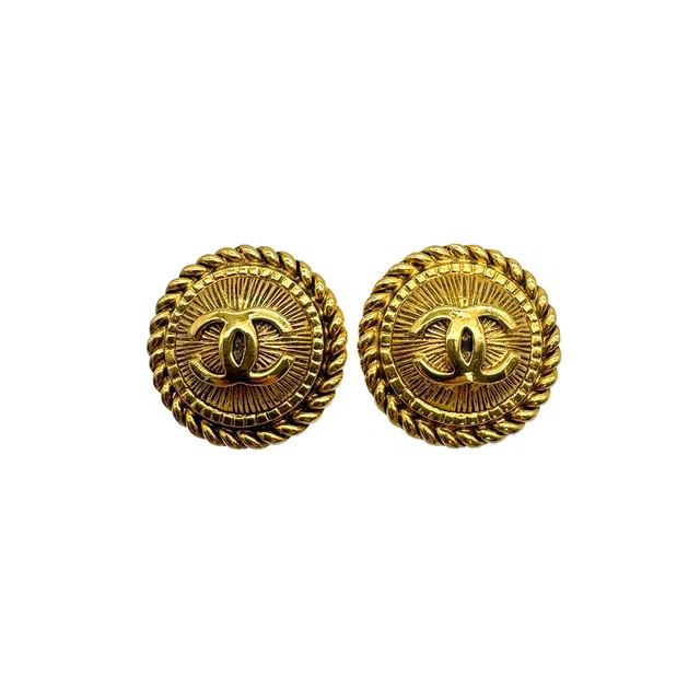 Chanel Vintage Earrings Cocomark Round Accessory from Luxury Promise