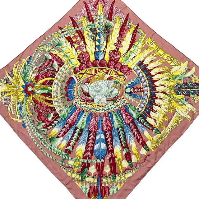 Hermès Scarf Carre 90 Pink Multi Danse Pacifique in Pink from The Reluxe