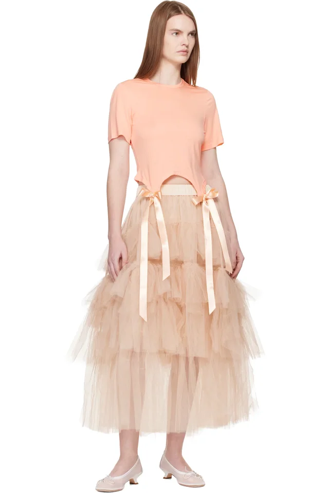 Simone Rocha Pink Bow Tail Easy T-shirt, photo 4 of 4 from SSENSE