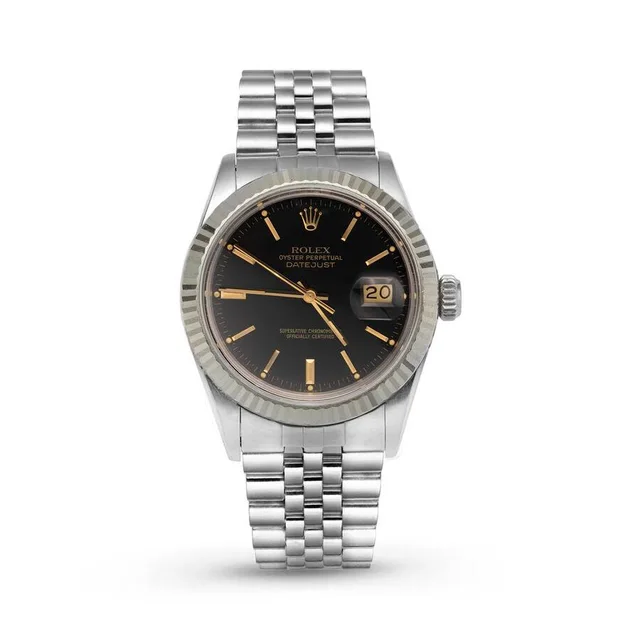 Rolex Datejust Automatic Chronometer Black Dial Unisex Watch 16013 BKSJ in yellow|white|silver|gold|gray|black from Jomashop.com