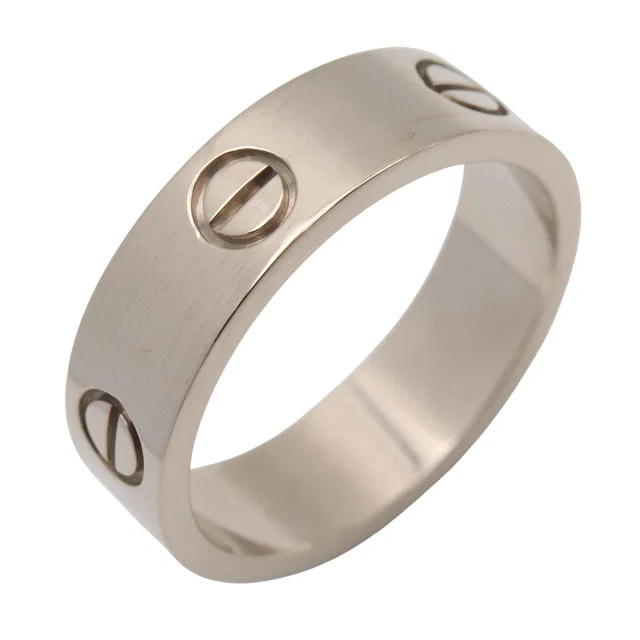 Cartier Love Au750 White Gold Ring Size 19 in White from LuxUness
