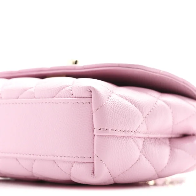 Chanel Caviar Quilted Coco Handle Clutch in Pink Caviar leather from FASHIONPHILE, photo 10 of 11