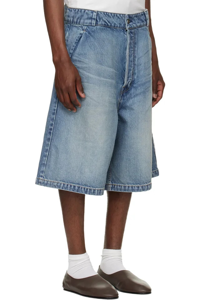 Fear of God Indigo Utility Denim Shorts, photo 2 of 4 from SSENSE