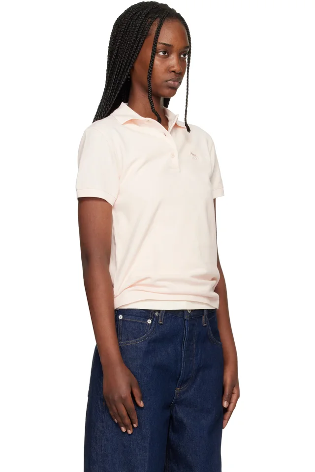 Maison Kitsuné Pink Baby Fox Regular Polo, photo 2 of 4 from SSENSE