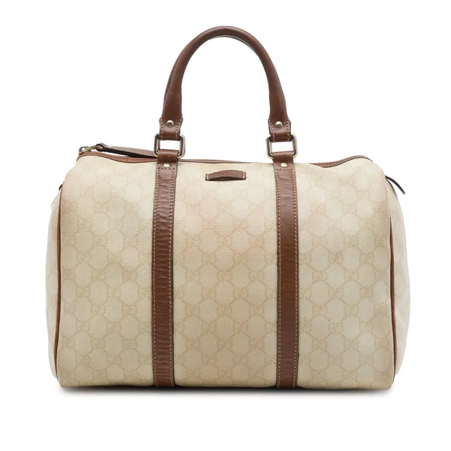 Brown Gucci Medium GG Supreme Joy Boston Bag in Brown Coated canvas from Designer Revival