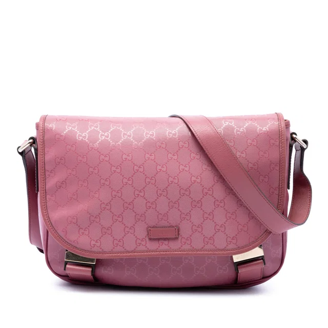 Pink Gucci GG Imprime Crossbody in Pink Coated canvas from Designer Revival