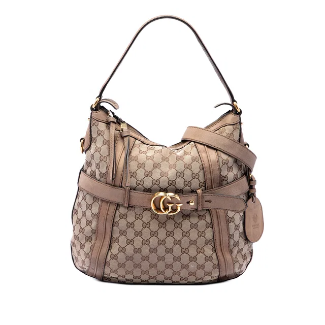 Beige Gucci Medium GG Canvas Running Satchel in Beige Canvas from Designer Revival, photo 1 of 1