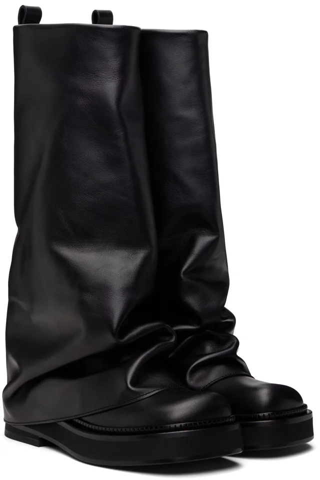 The Attico Black Robin Combat Boots, photo 4 of 4 from SSENSE