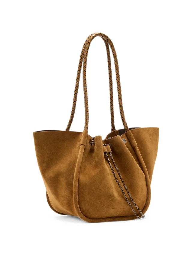 Proenza Schouler large Ruched tote in suede and braided calf, photo 2 of 5 from SENSER