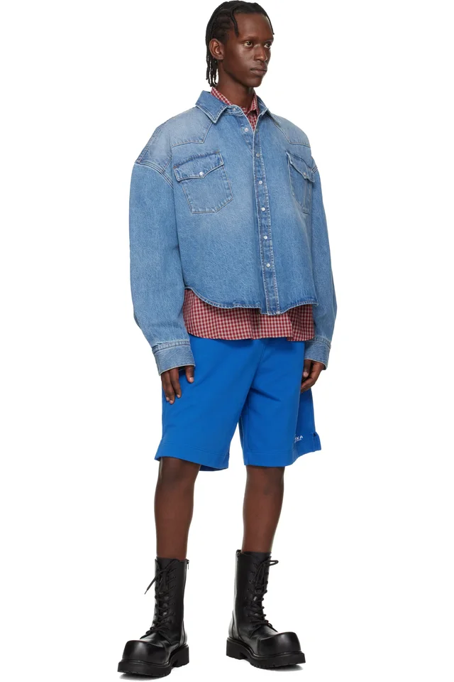 VETEMENTS Blue 'Alaska' Tourist Shorts, photo 4 of 4 from SSENSE