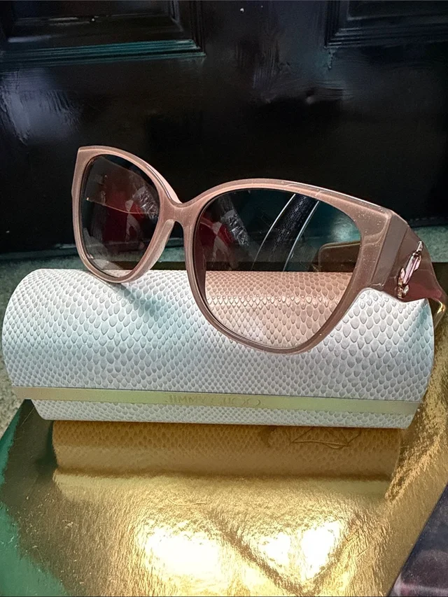 Jimmy Choo Pink Oversized Cat-Eye Sunglasses in brown|neutral from Poshmark