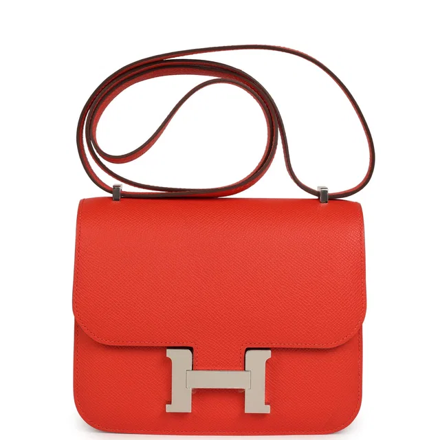 Hermès Constance 18 Capucine Epsom Palladium Hardware in Epsom leather from Madison Avenue Couture