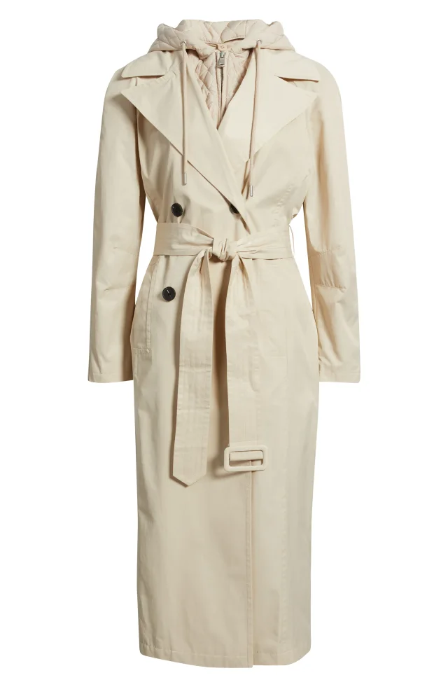 Avec Les Filles Quilted Hoodie Cotton & Nylon Trench Coat, photo 5 of 7 from Nordstrom Rack