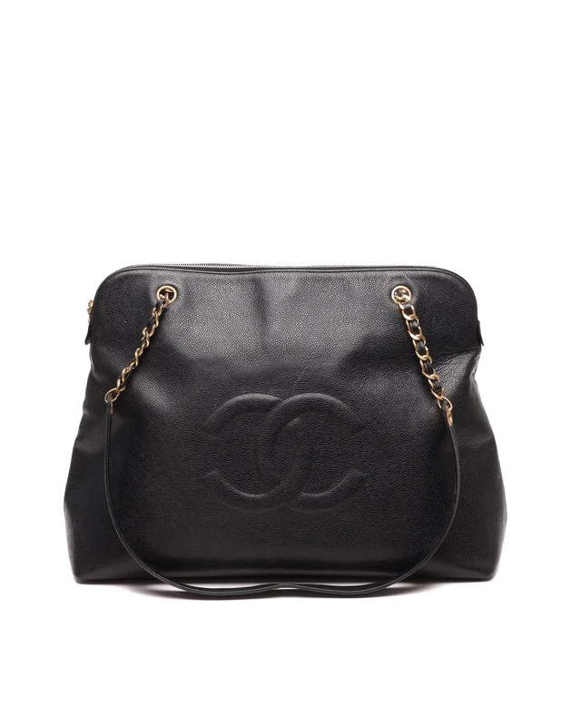 Chanel Coco Mark Caviar Tote Bag in Caviar leather from A Retro Tale