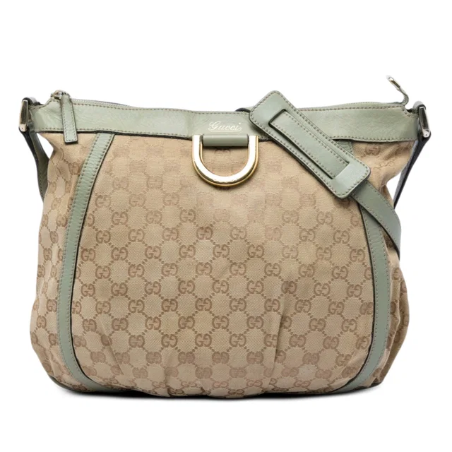 Green Gucci GG Canvas Abbey D Ring Crossbody in Green Canvas from Designer Revival