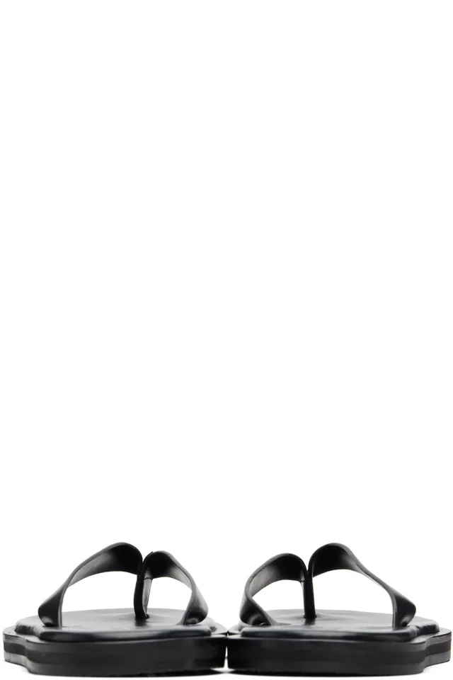 Studio Nicholson Black Curren Flip-Flops, photo 2 of 5 from SSENSE