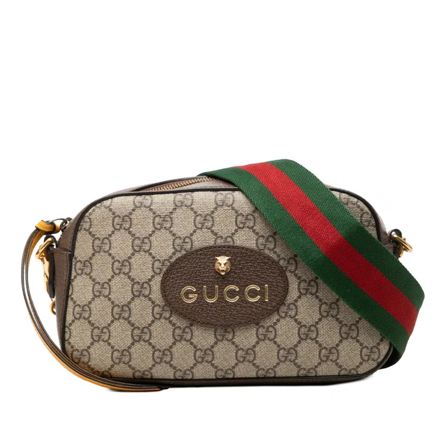 Beige Gucci GG Supreme Web Neo Vintage Crossbody in Beige Coated canvas from Designer Revival