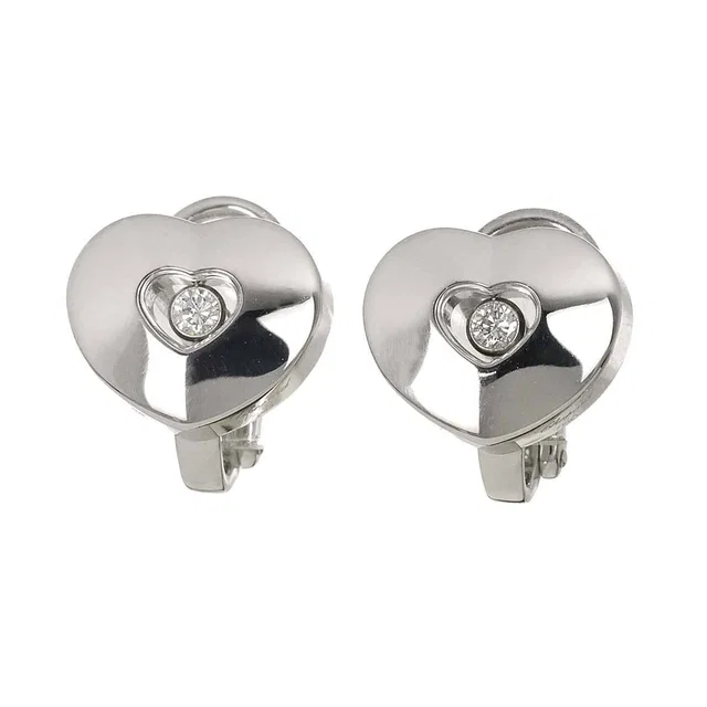 Chopard Happy Diamond Heart Earrings Clip on K18 WG 750 90328343 from Luxury Promise