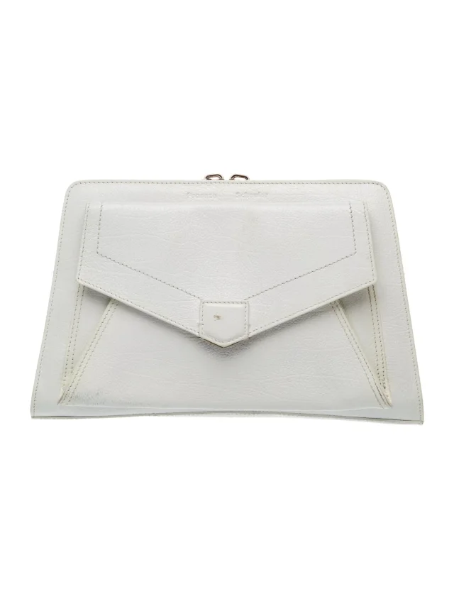 Proenza Schouler Leather Clutch in white Leather from The RealReal