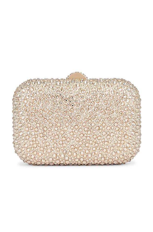 olga berg Casey Hot Fix Encrusted Clutch in Champagne, photo 2 of 5 from REVOLVE (Canada)