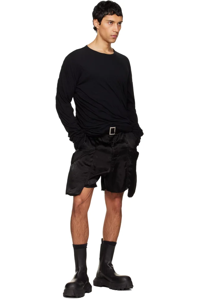 Rick Owens Black Temple Stefan Cargo Shorts, photo 5 of 5 from SSENSE