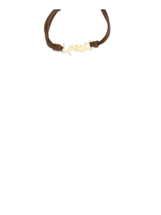 Saint Laurent Cassandre Bracelet — Brown Lamb Ovis Aries; Brass Bracelets in Brown Leather from HEWI, photo 3 of 3
