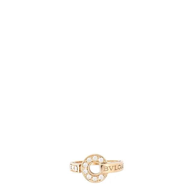 Bvlgari Bvlgari Diamond Paved 18k Rose Gold Ring in Pink from Luxe.It.Fwd