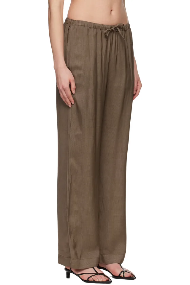 Róhe Brown Relaxed Fit Trousers, photo 2 of 4 from SSENSE