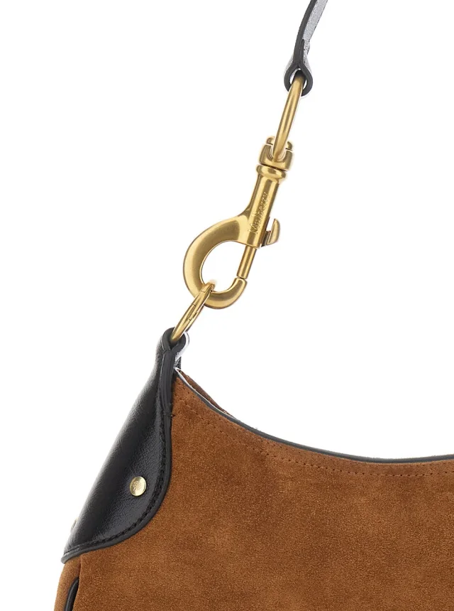 Mulberry 'Hackney' Brown Shoulder Bag with Logo Embossed on the Front in Suede for Women in Brown 100% Calf, photo 9 of 12 from Gaudenzi Boutique