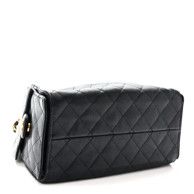 Caviar Quilted Small Chanel 25 Handbag Dark Navy in Navy Caviar leather from FASHIONPHILE, photo 4 of 6