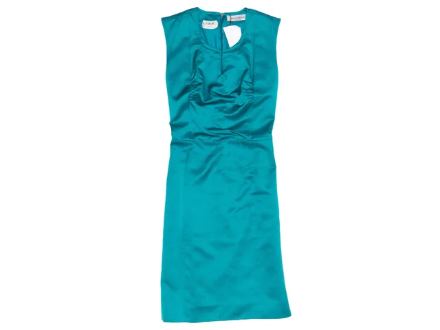 Teal Yves Saint Laurent Sleeveless Sheath Dress Size US S in Blue from Designer Revival, photo 1 of 1
