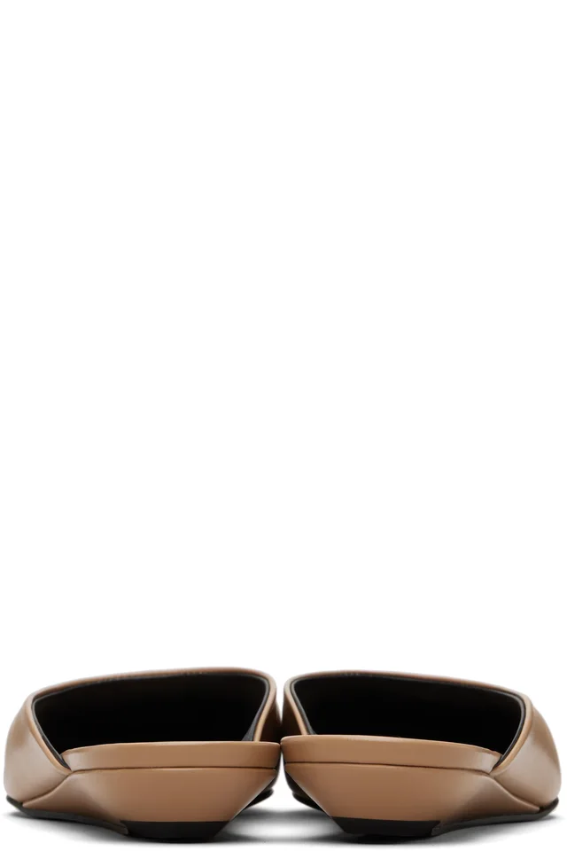 Loulou de Saison Tan Diane Calf Leather Mule Flats, photo 2 of 5 from SSENSE