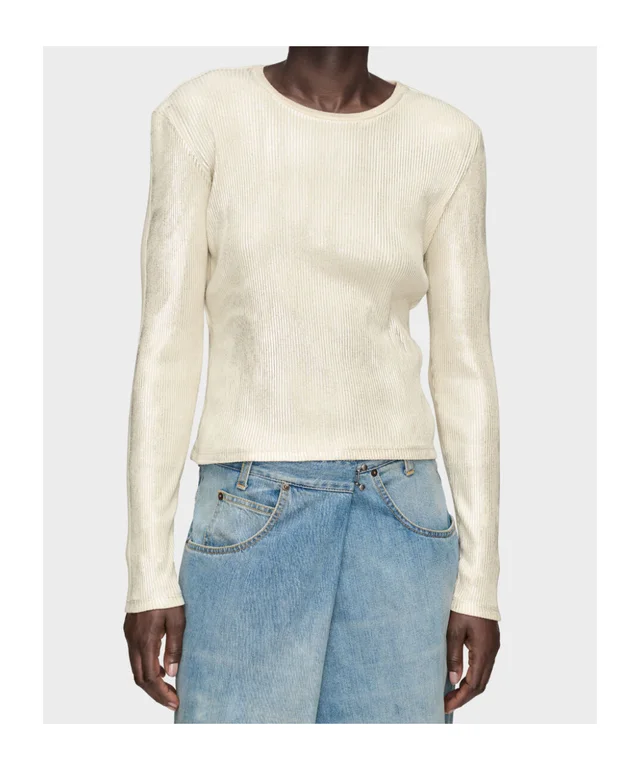 Maison Margiela Silver Print Long-Sleeve Top, photo 4 of 9 from SENSER