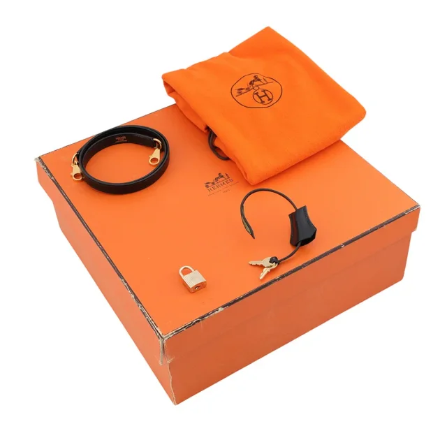 Hermès Kelly Sellier Black Box Calf Leather Size 32 in Black Box leather from GALLERY RARE, photo 21 of 21