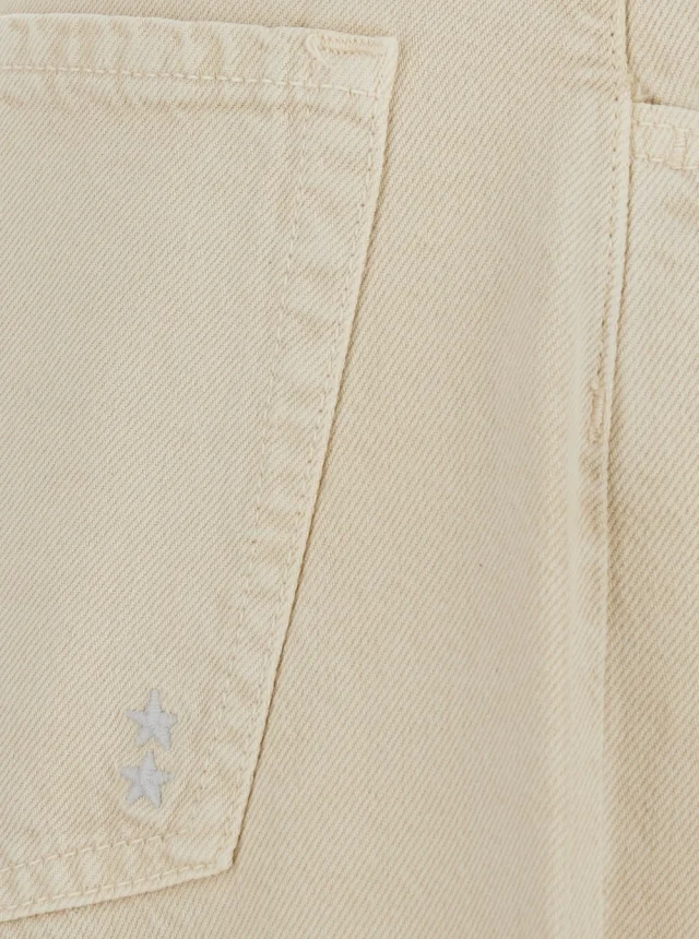 ICON DENIM WOMAN JEANS 'POP' with V-Pockets and Contrast Details in Beige Cotton for Women in Beige 75% Lyocell 25% Cotton, photo 5 of 6 from Gaudenzi Boutique