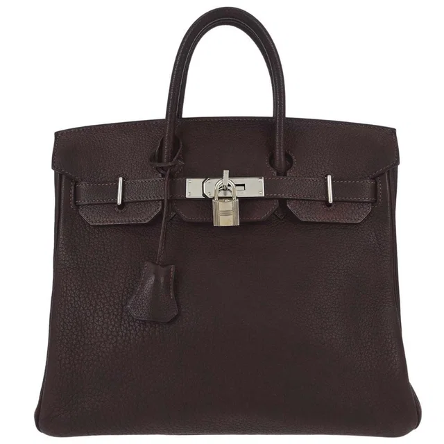 Hermès 2005 Marron Fonce Fjord HAC Haut a Courroies 28 Handbag in Brown Leather from AMORE Vintage Tokyo