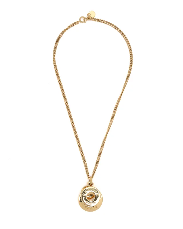 Celine Circle Logo Necklace in Silk from A Retro Tale, photo 2 of 3