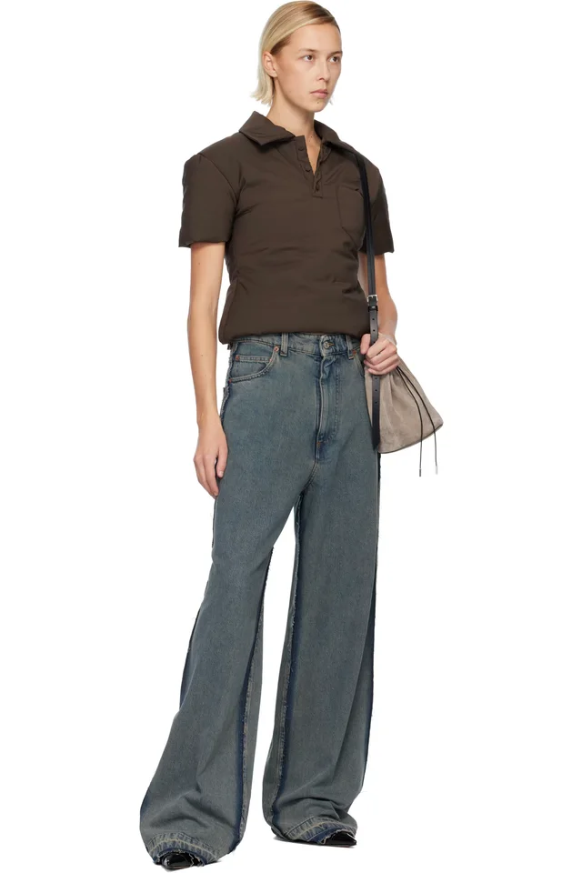 MM6 Maison Margiela Brown Padded Polo, photo 4 of 4 from SSENSE