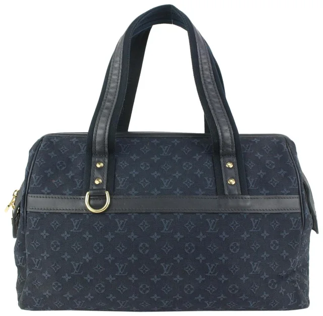 Louis Vuitton Navy Monogram Mini Lin Josephine GM Boston Speedy Bag in Navy Canvas from Bagriculture